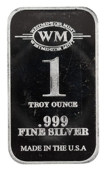 Silver Westminster Mint bar -1oz